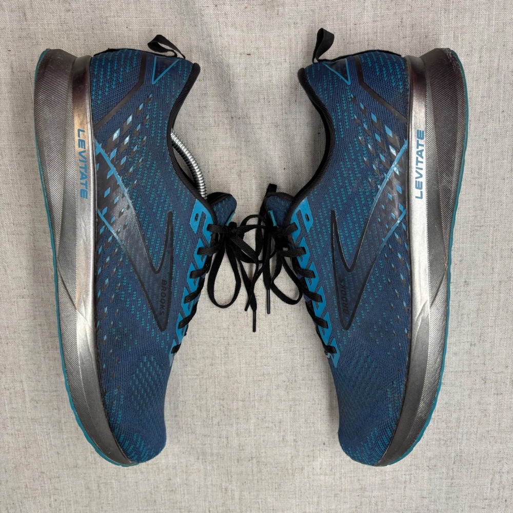 Brooks Levitate 5 Running Shoes Blue Black Silver Mesh Sneaker Men's Size 12.5 - Picture 11 of 12